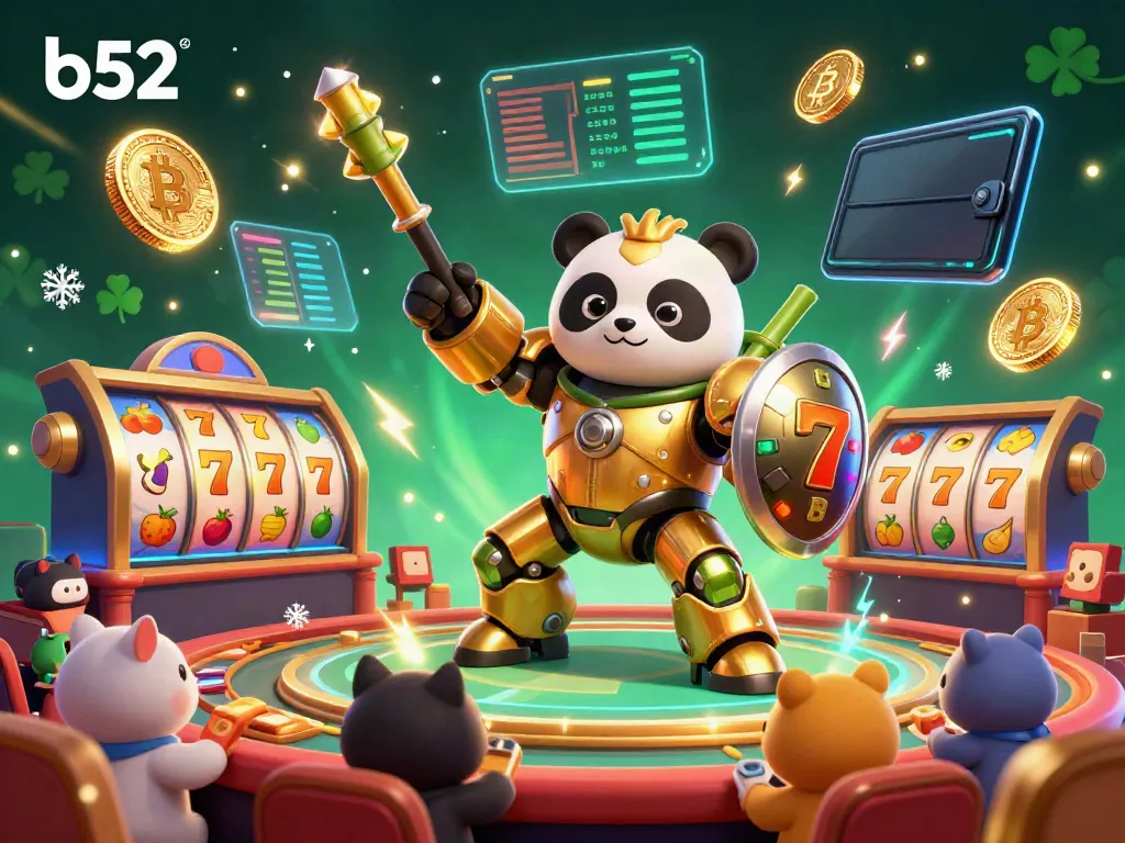 Spin lucky 7s and crypto coins at the b52 casino's vibrant mech-suit casino arena.