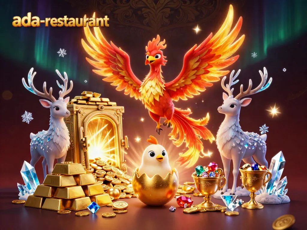 Experience vibrant gameplay at ada-restaurant with dazzling culinary and gaming treasures.