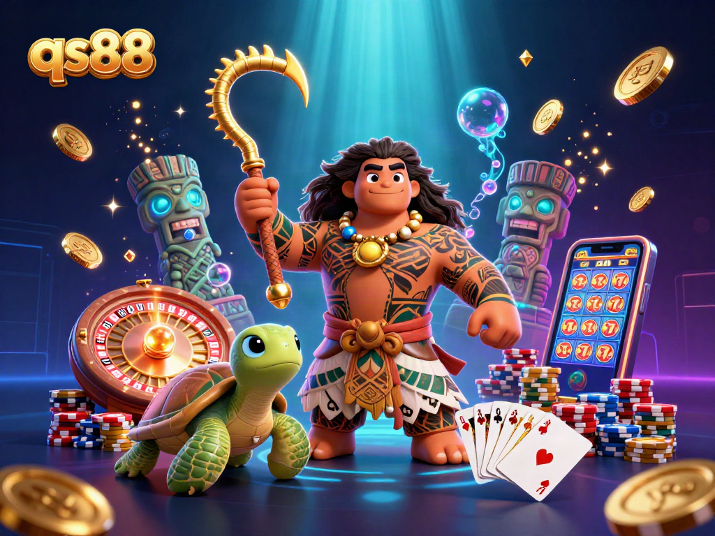 Experience thrilling gameplay and excitement with qs88's immersive casino illustration featuring dynamic gaming elements.