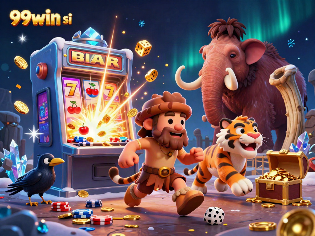 Experience thrilling wins at 99win si as a cartoon caveman duo runs a prehistoric casino.