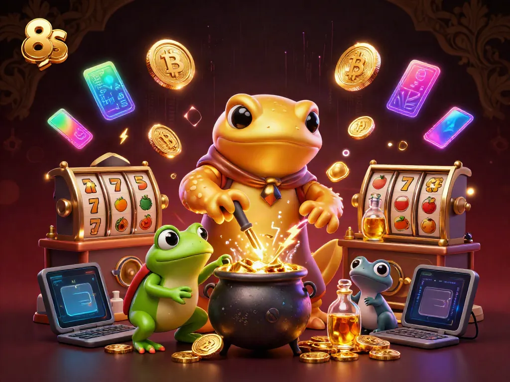 Engage with the 8S casino scene featuring the golden salamander alchemist and vibrant slot elements.
