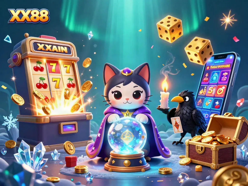 Experience top-tier gaming thrills with XX88's dynamic slot and casino action illustration.