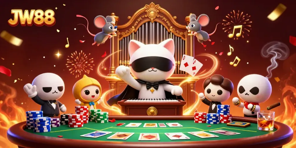 Experience thrilling moments at JW88 casino with vibrant casino games and dynamic characters.