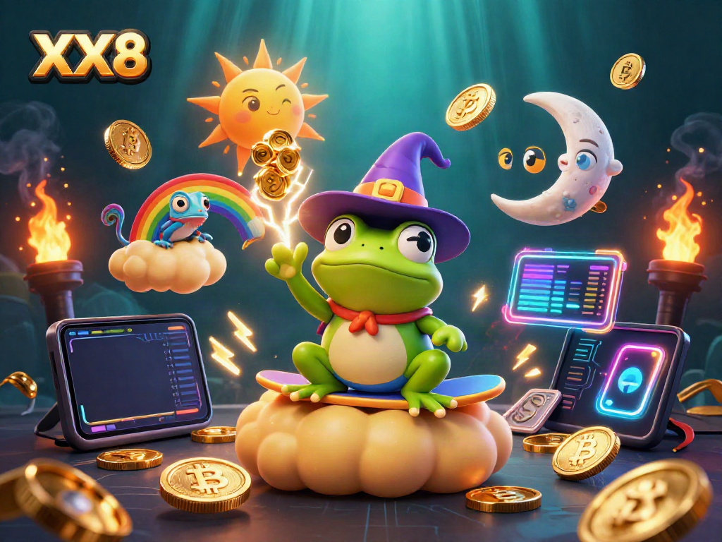 Experience the excitement of XX8 casino with vivid characters and dynamic gambling elements.