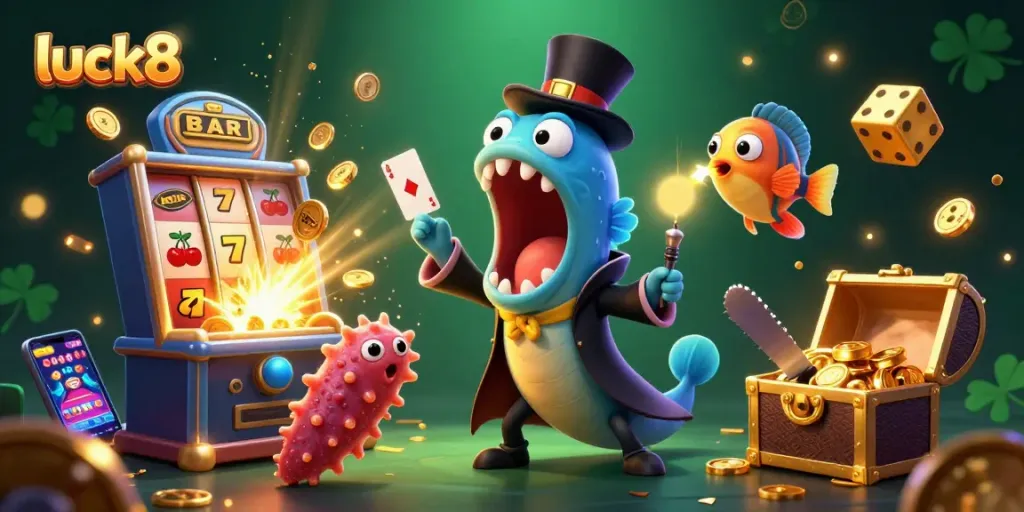 Engage with luck8's vibrant casino scene featuring dynamic characters and jackpot elements for thrilling gameplay.