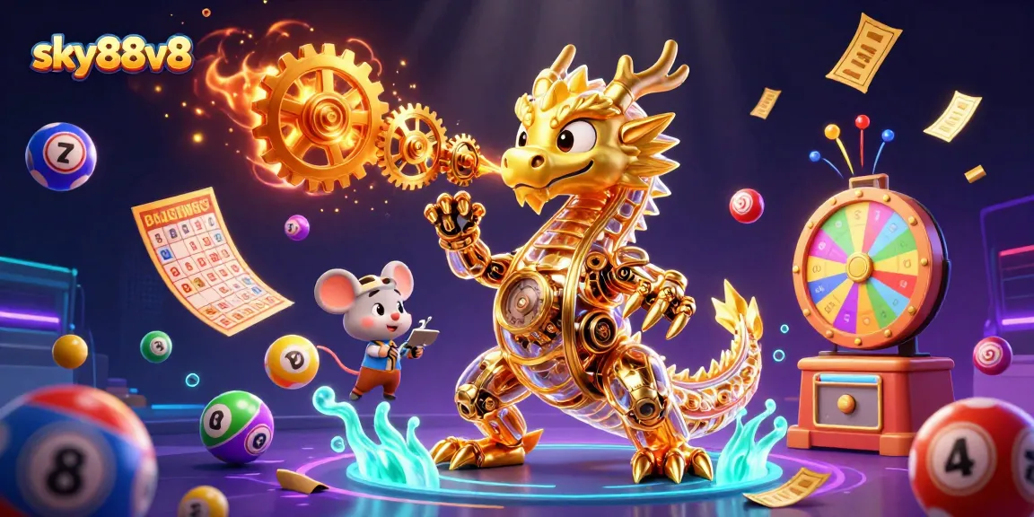 Engage in sky88v8 and experience the thrill of vibrant lottery and casino elements in 3D