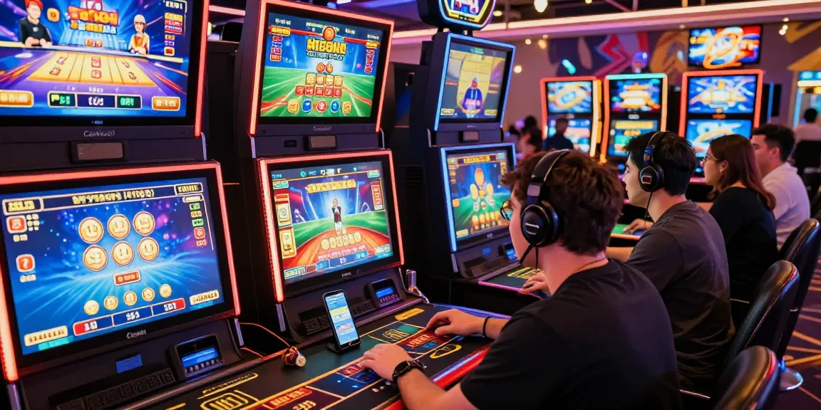 Exciting happyluke online casino scene with players enjoying Baccarat and slot machines in vibrant atmosphere