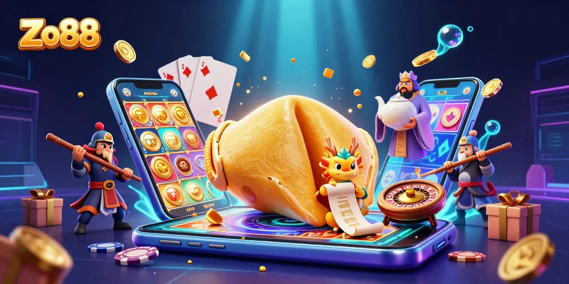Engage with Zo88's dynamic gaming experience through a vibrant illustration of fortune and luck.