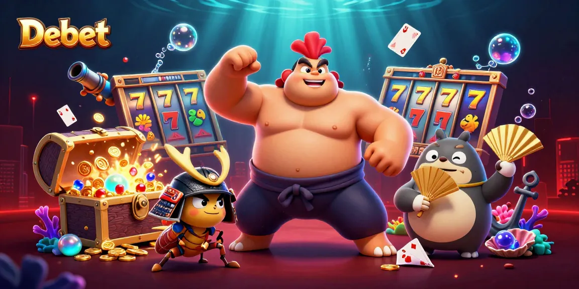 Immerse in Debet's vibrant casino world with sumo wrestlers and explosive treasures!